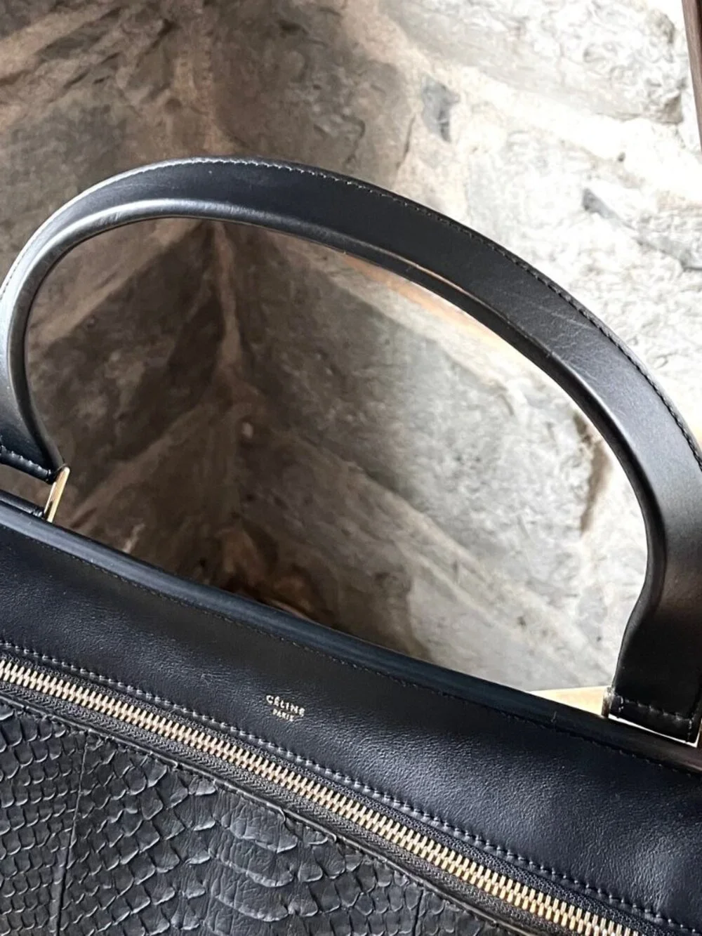 Céline Black Python Medium Edge Bag - Picture 3 of 11